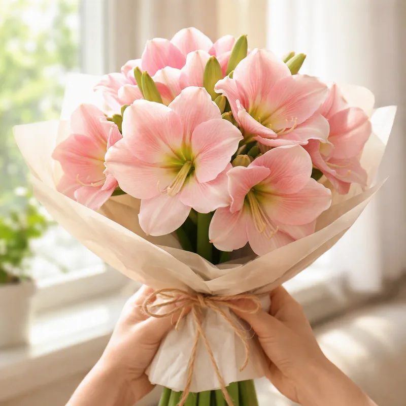 Roze amaryllis - afbeelding 3