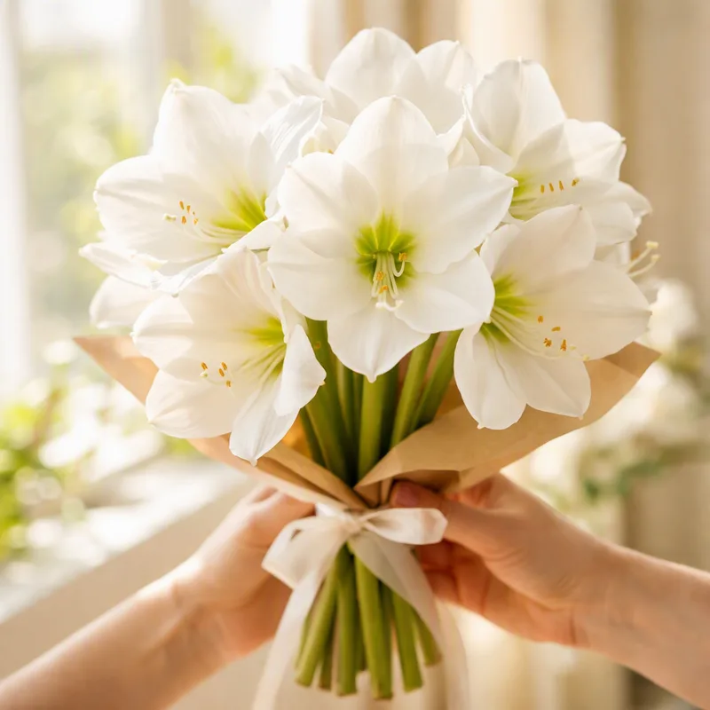 Witte amaryllis - afbeelding 3