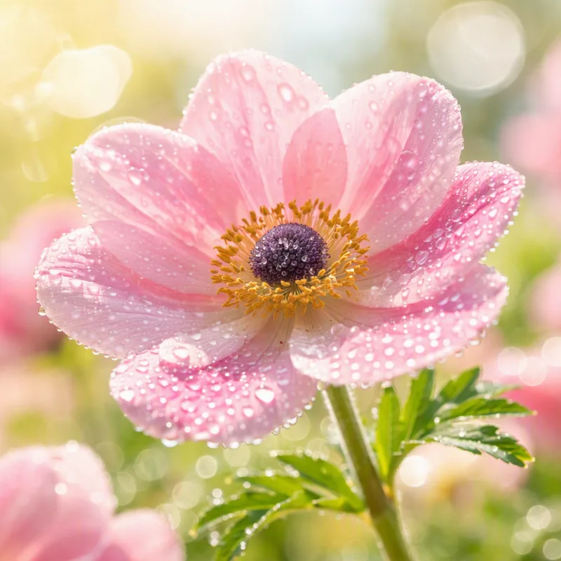Roze anemoon - afbeelding 1