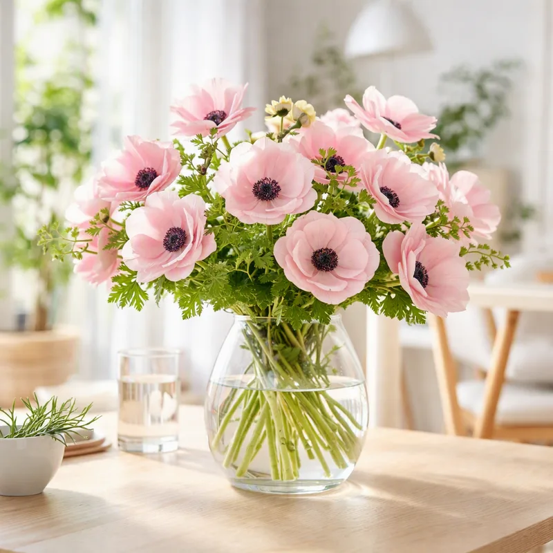 Roze anemoon - afbeelding 2
