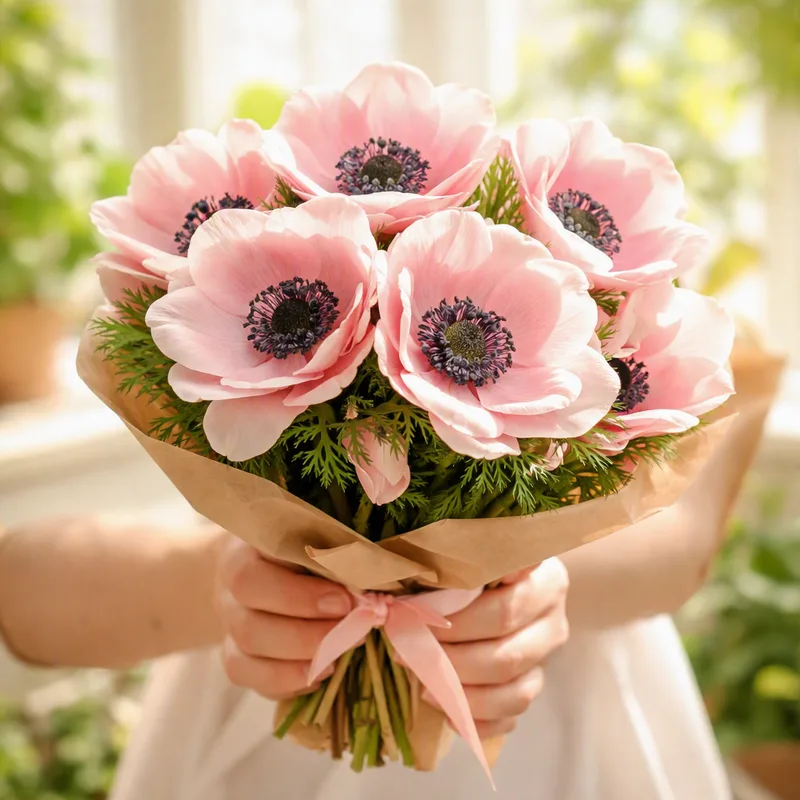 Roze anemoon - afbeelding 3
