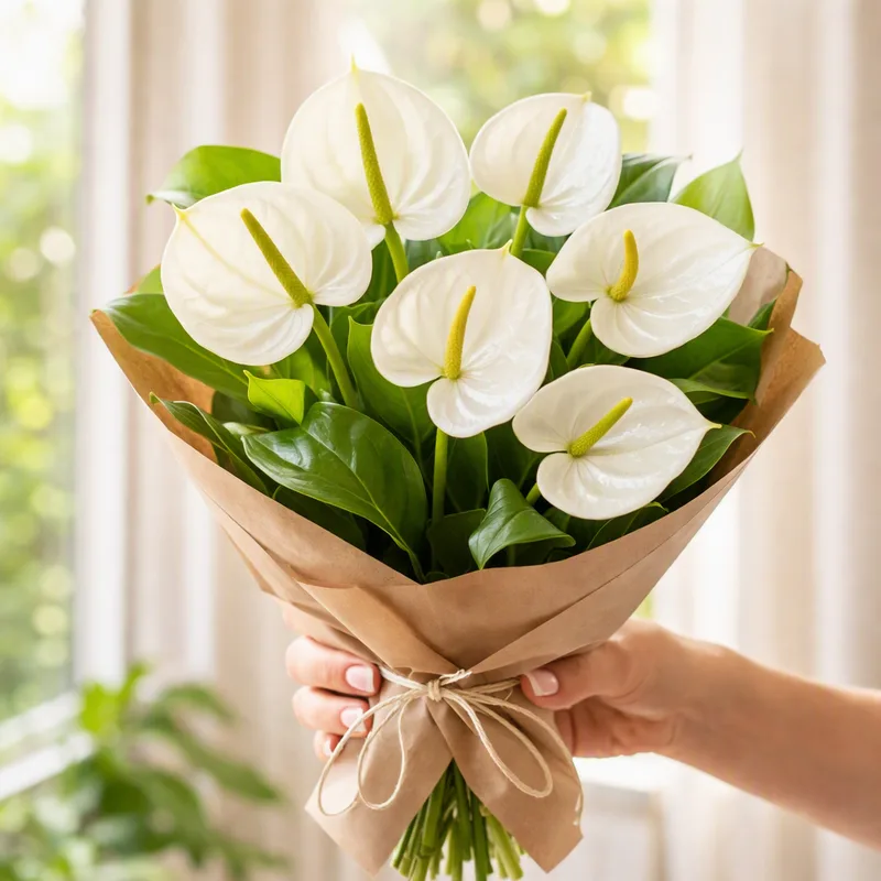 Witte anthurium - afbeelding 3