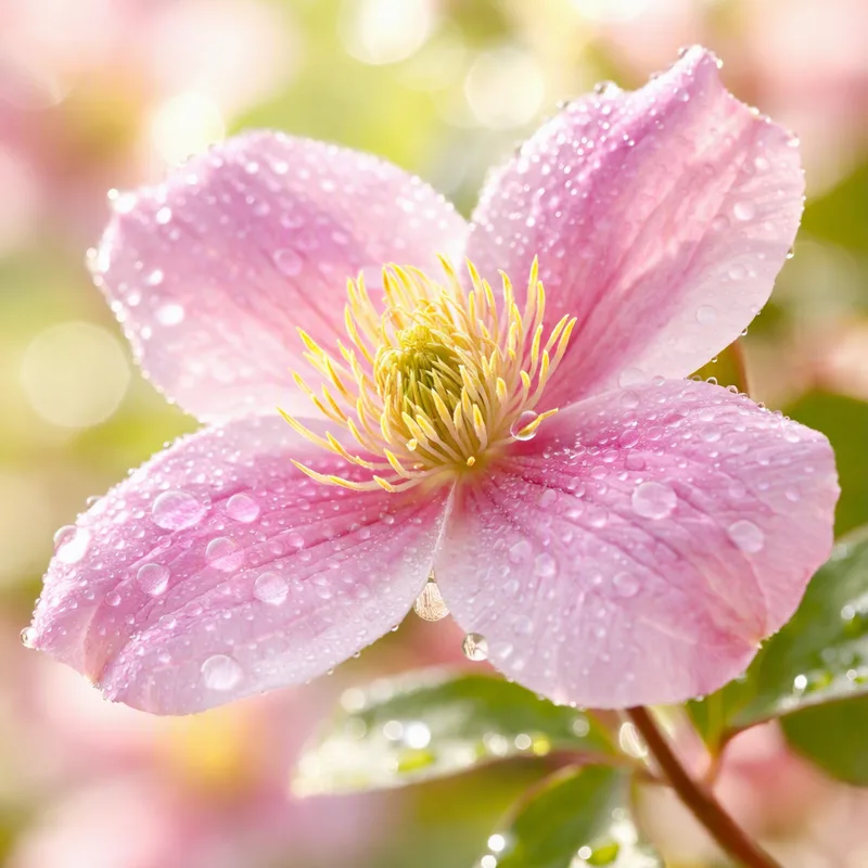 Roze clematis - afbeelding 1