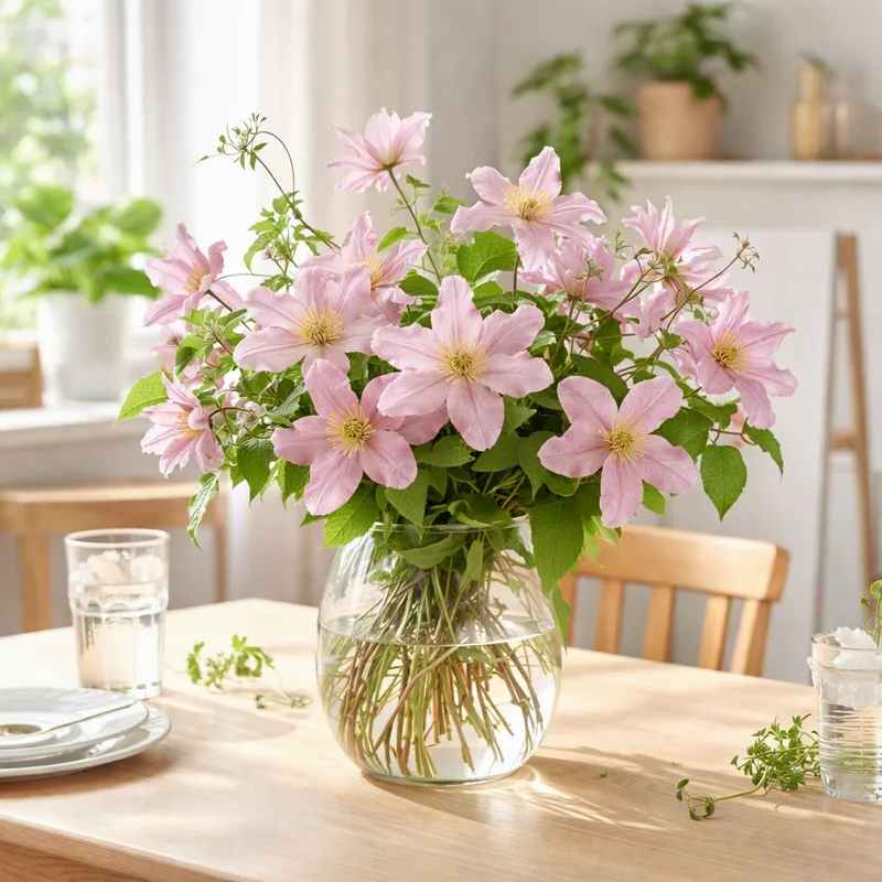 Roze clematis - afbeelding 2