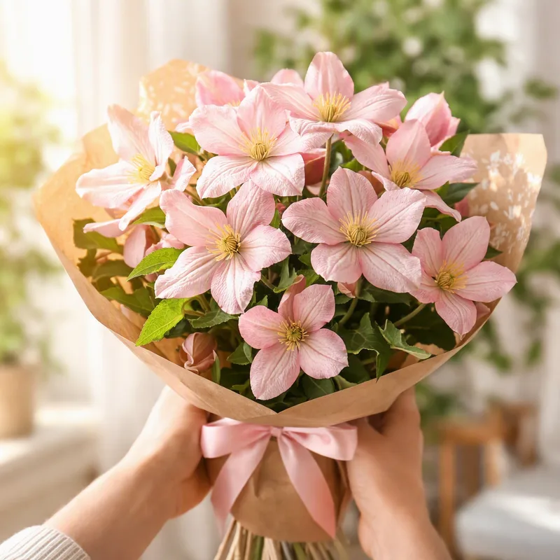 Roze clematis - afbeelding 3