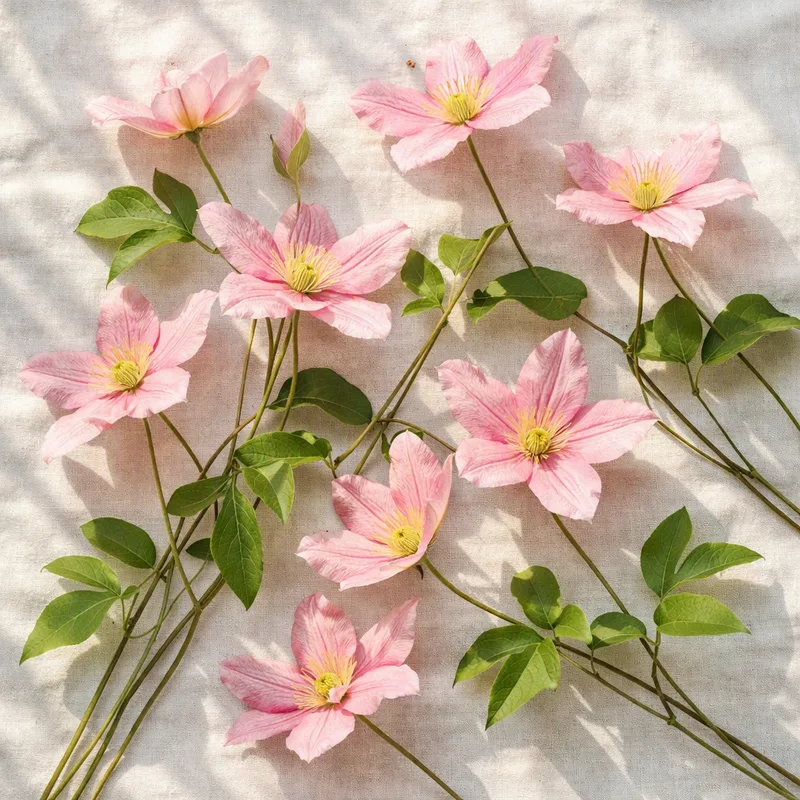 Roze clematis - afbeelding 4
