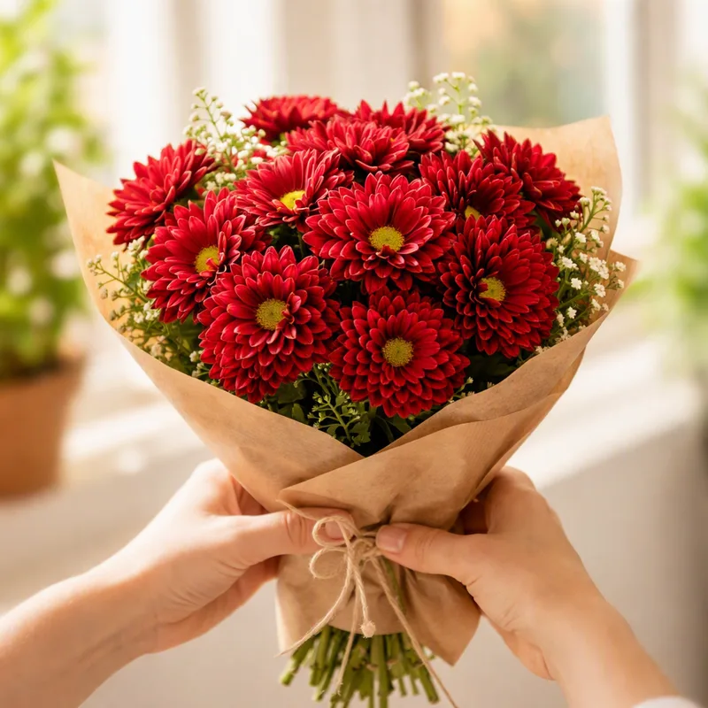Chrysanthème rouge - image 3