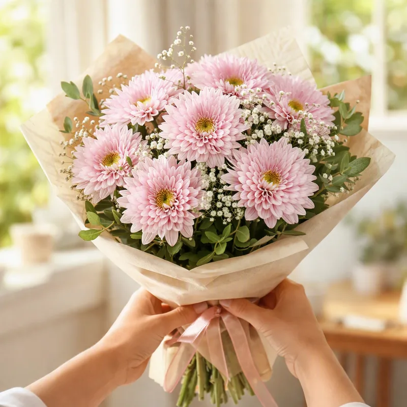 Roze chrysant - afbeelding 3
