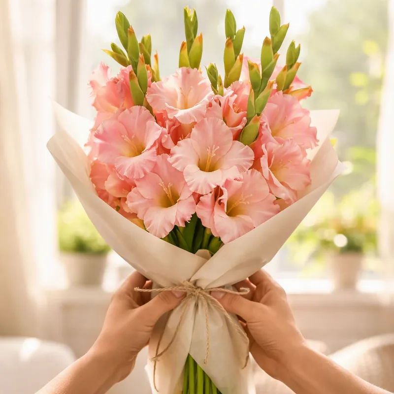 Roze gladiool - afbeelding 3