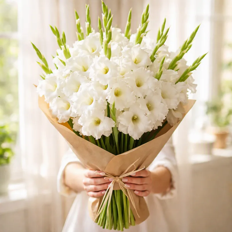 Witte gladiool - afbeelding 3