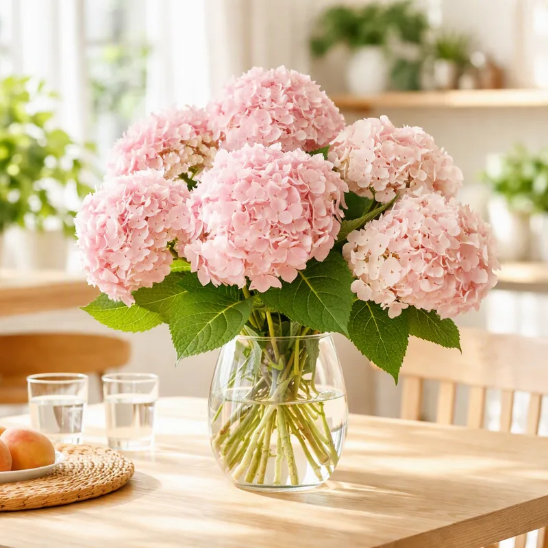 Roze hortensia - afbeelding 2