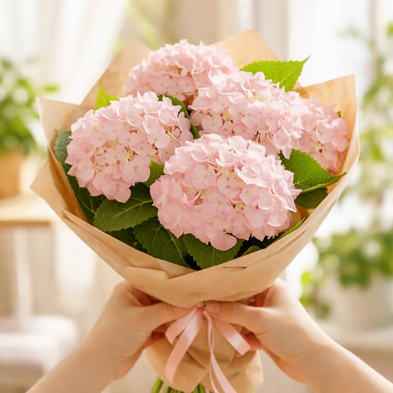Roze hortensia - afbeelding 3