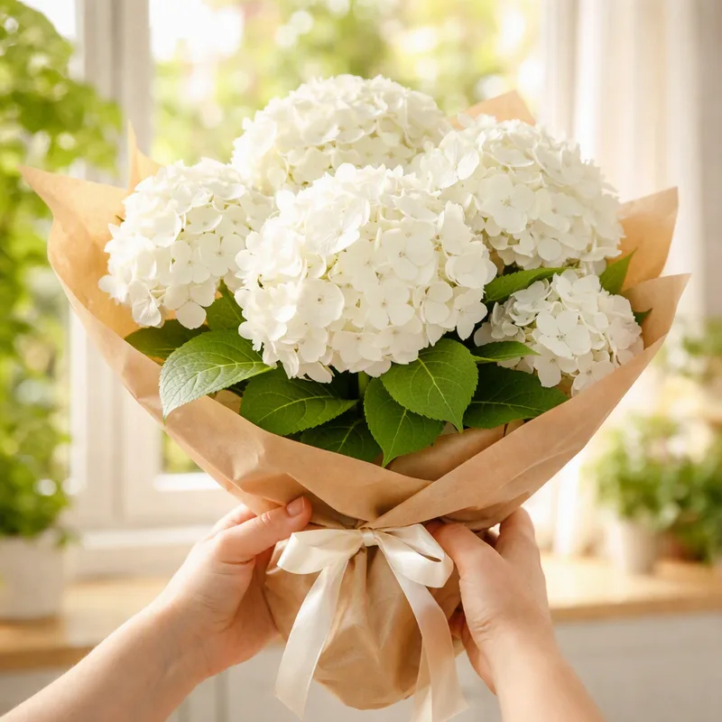 Witte hortensia - afbeelding 3