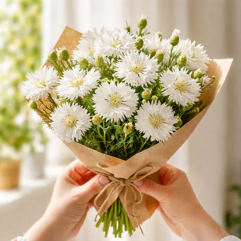 Witte korenbloem - afbeelding 3