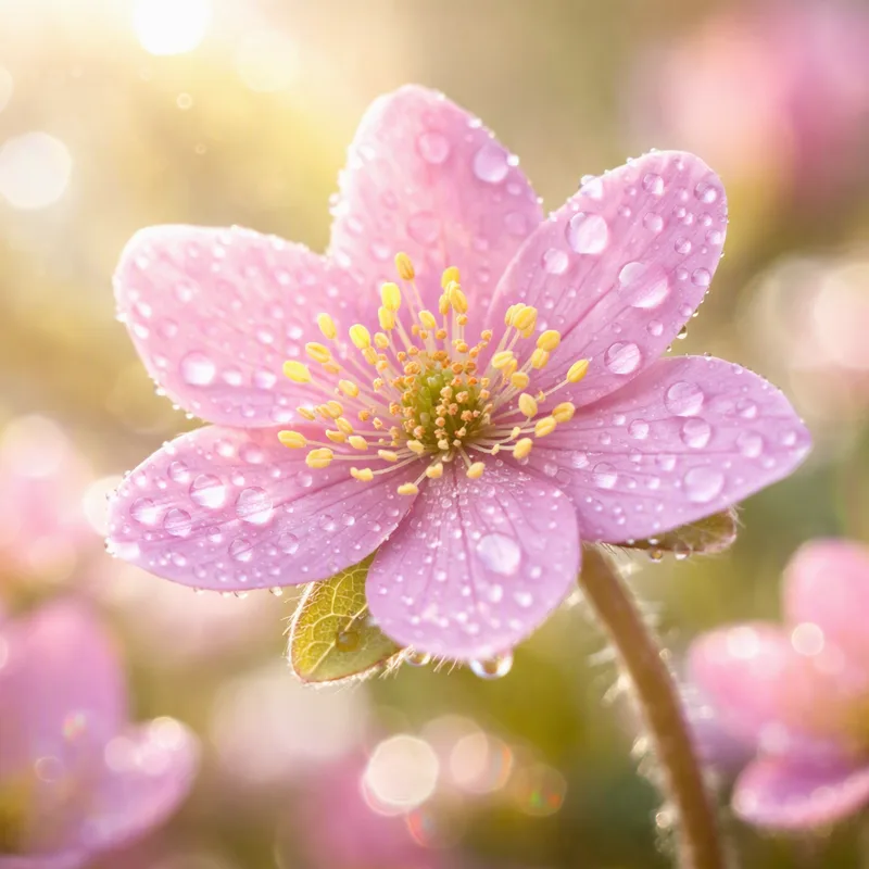 Roze blauwe anemoon - afbeelding 1