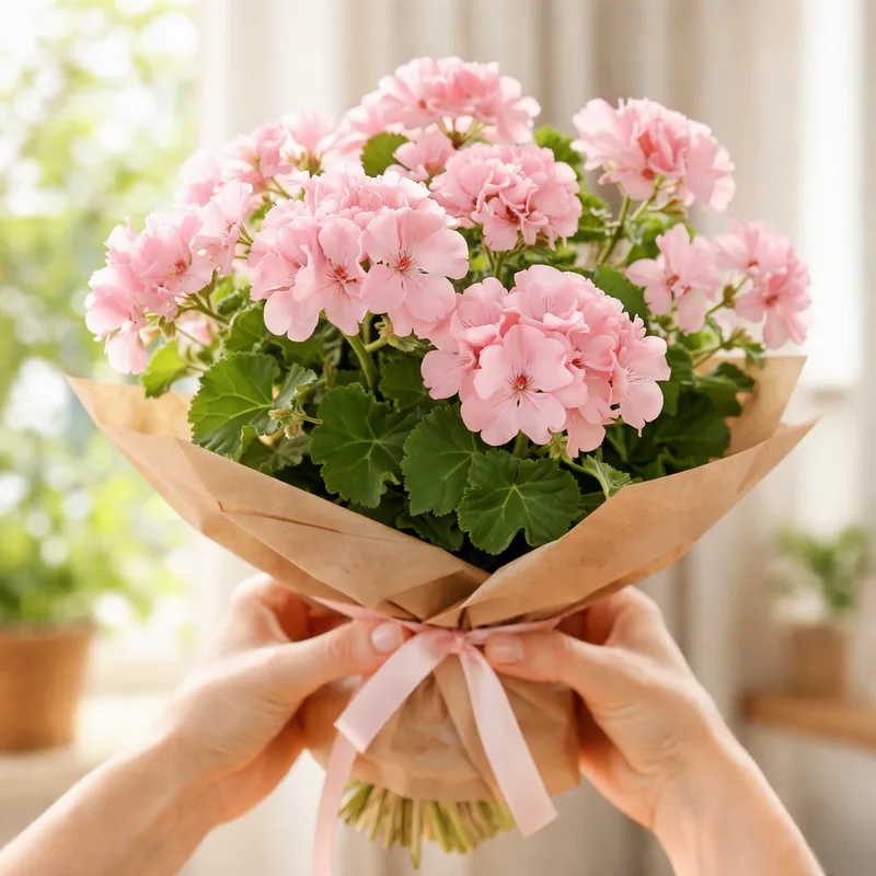 Roze geranium - afbeelding 3