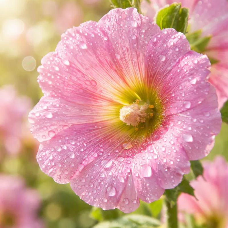 Rose trémière rose - image 1