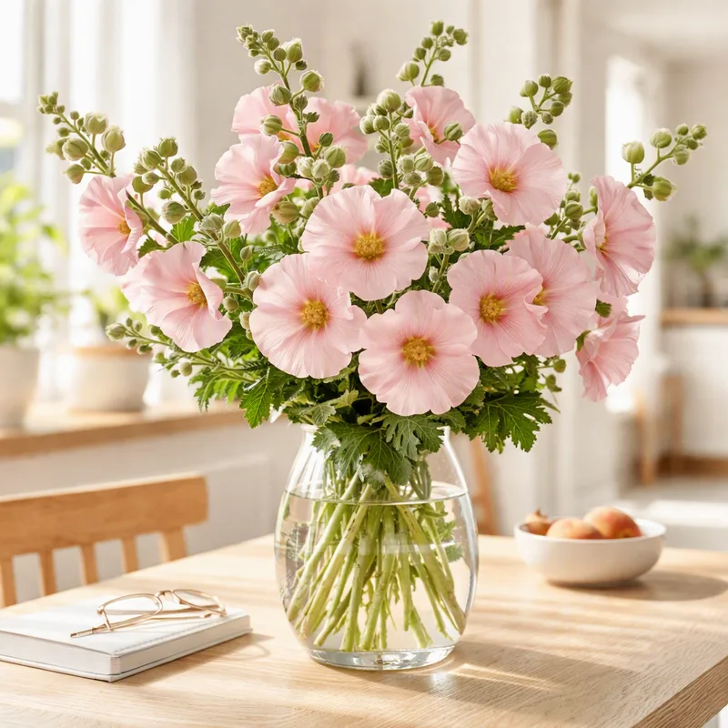 Rose trémière rose - image 2