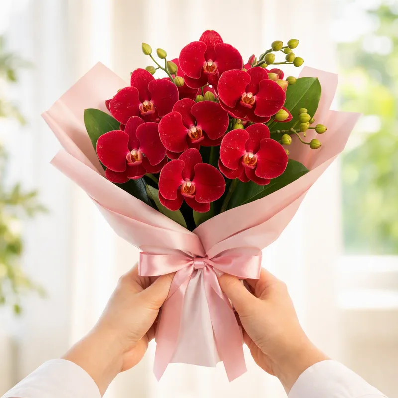 Rode vlinderorchidee - afbeelding 3