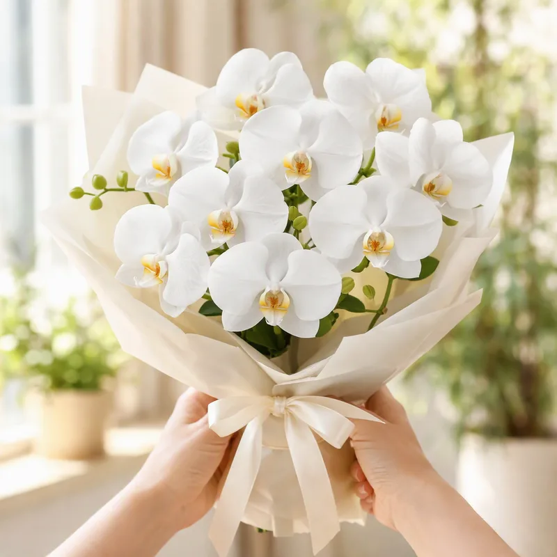 Witte vlinderorchidee - afbeelding 3