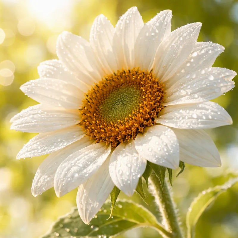 Witte zonnebloem - afbeelding 1