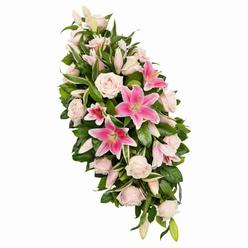 Rouwarrangement roze