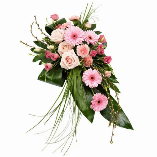 Roze rouwarrangement