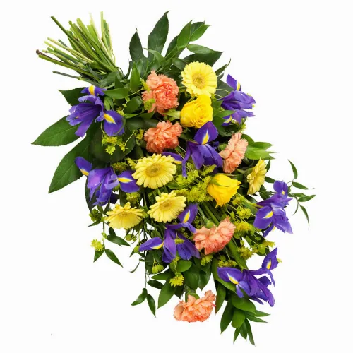 Kleurrijke rouwboeket